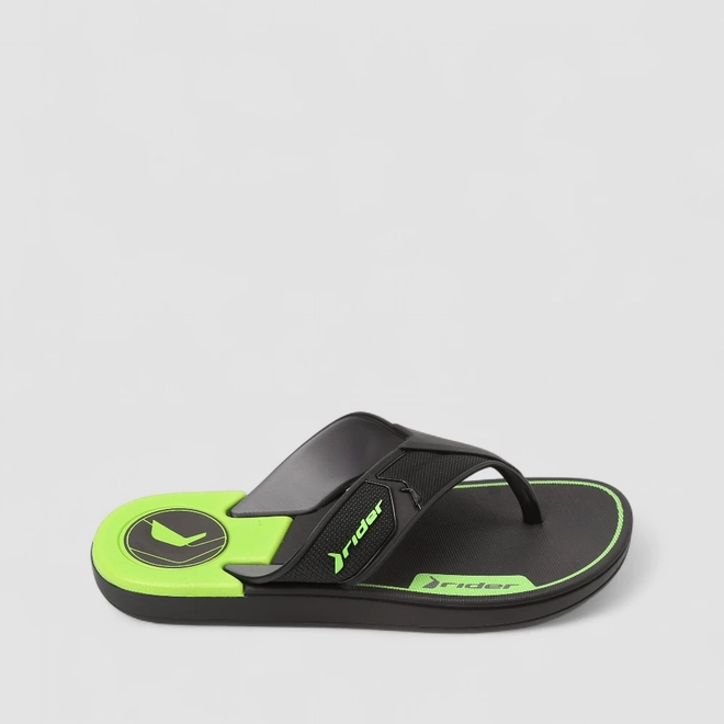 Chinelo Infantil Rider Detalhe Verde Preto