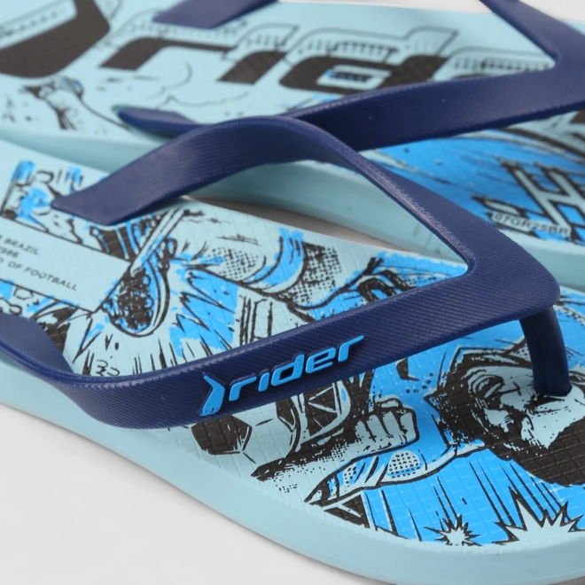 Chinelo Infantil Rider Football Azul