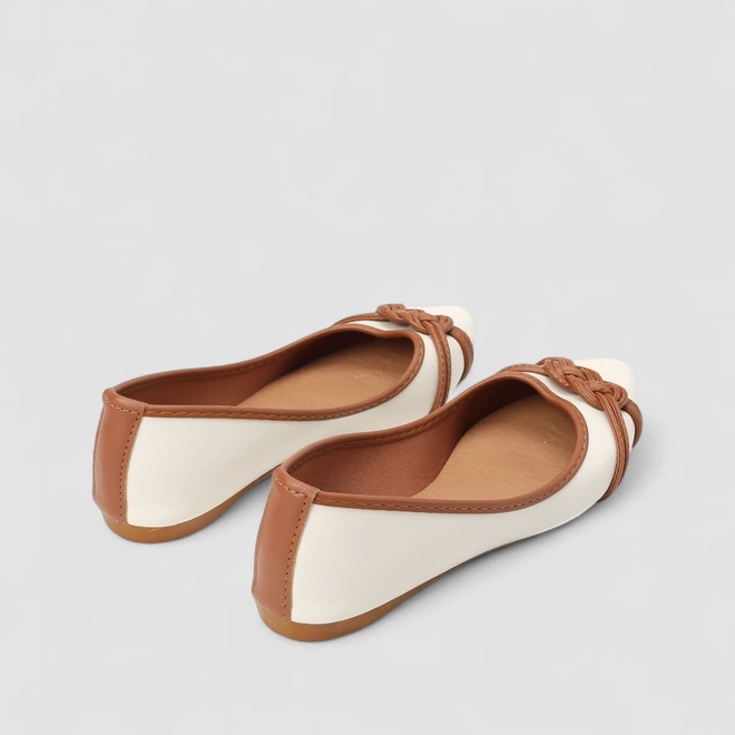 Sapatilha Feminina Penélope Nó Trançado Off White