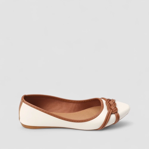 Sapatilha Feminina Penélope Nó Trançado Off White