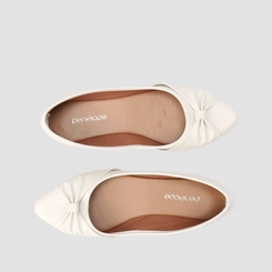 Sapatilha Feminina Penélope Detalhe Laço Off White