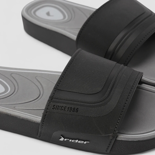 Slide Masculino Rider Preto & Cinza
