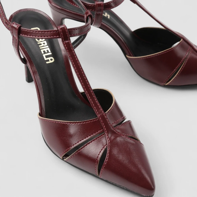 Slingback Feminino Gabriela Tira Peito Vinho