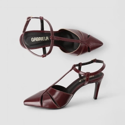 Slingback Feminino Gabriela Tira Peito Vinho