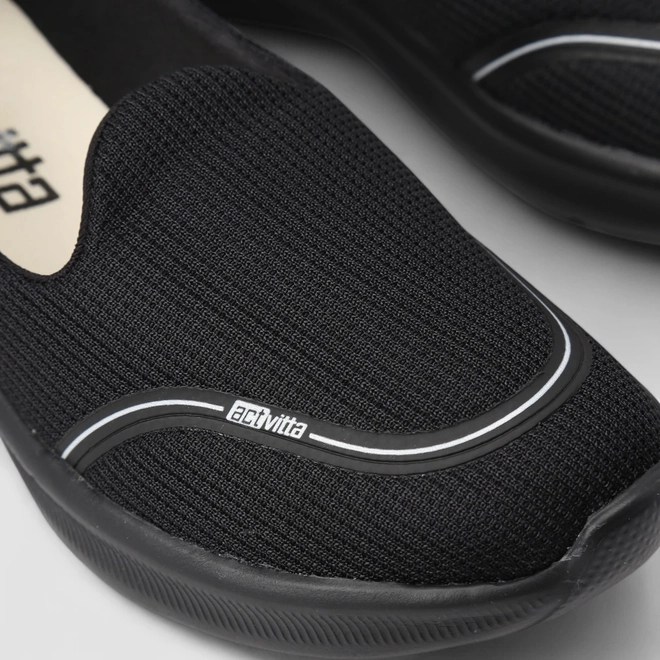 Slip On Esportivo Feminino Actvitta Calce Fácil Preto