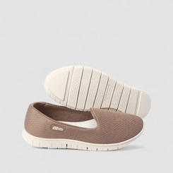Slip On Esportivo Feminino Actvitta Calce Fácil Bege