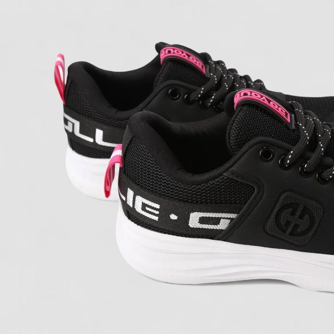 Tênis Casual Feminino Ollie Originals Mesh Detalhes Rosa Preto