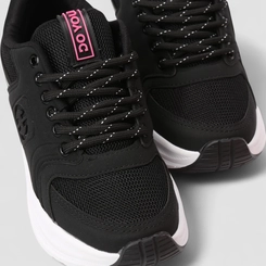 Tênis Casual Feminino Ollie Originals Mesh Detalhes Rosa Preto