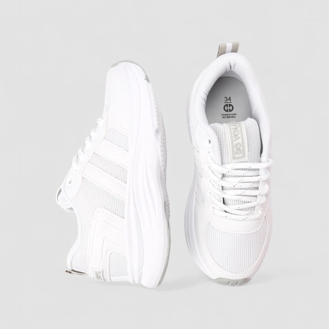 Tênis Casual Feminino Ollie Originals Mesh Branco