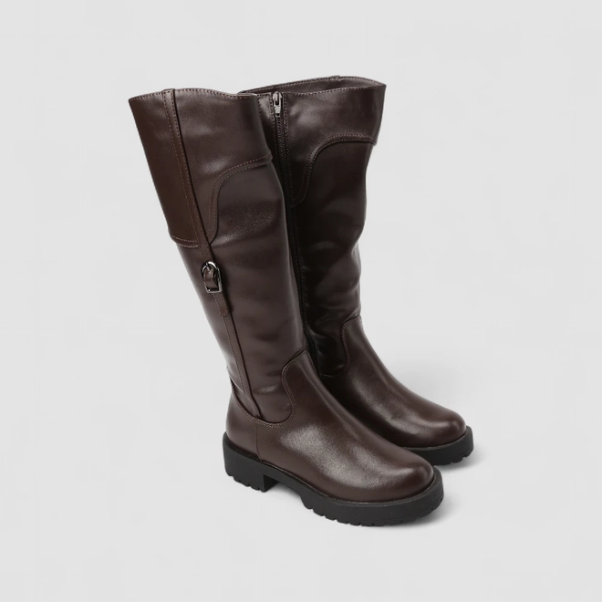 Bota Feminina Sua Cia Cano Alto Enfeite Fivela Marrom