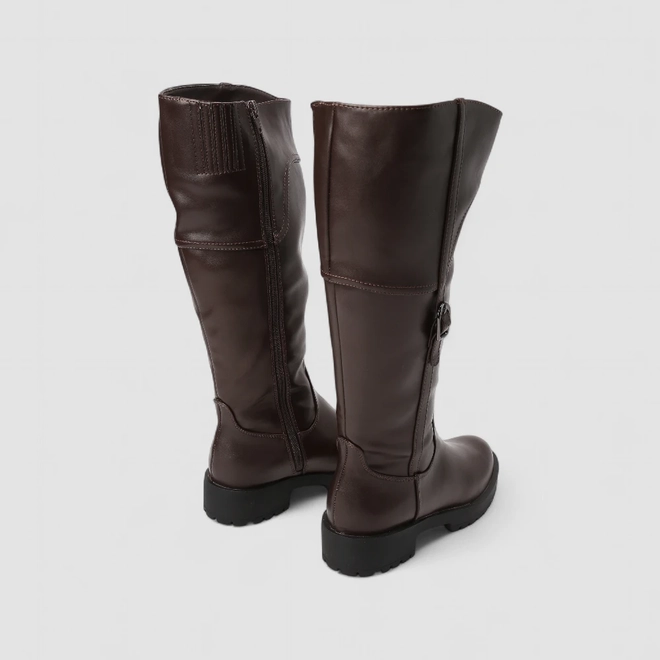 Bota Feminina Sua Cia Cano Alto Enfeite Fivela Marrom