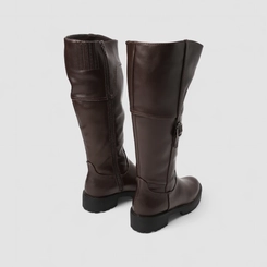 Bota Feminina Sua Cia Cano Alto Enfeite Fivela Marrom
