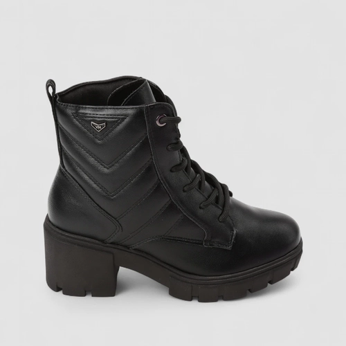 Bota Coturno Feminino Via Marte Tratorada Pespontos Preto