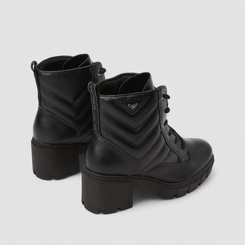 Bota Coturno Feminino Via Marte Tratorada Pespontos Preto