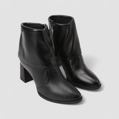Ankle Boot Feminina Dakota Salto Bloco Detalhe Capa Preto