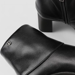 Ankle Boot Feminina Dakota Salto Bloco Detalhe Capa Preto