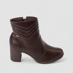 Ankle Boot Feminina Dakota Salto Bloco Pespontos Marrom