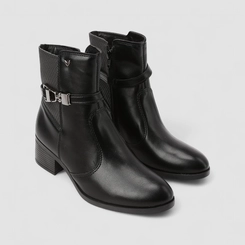 Bota Feminina Mississipi Cano Médio Textura Fivela Preto