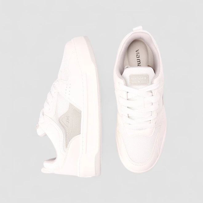 Tênis Casual Feminino Via Marte Mesh Branco