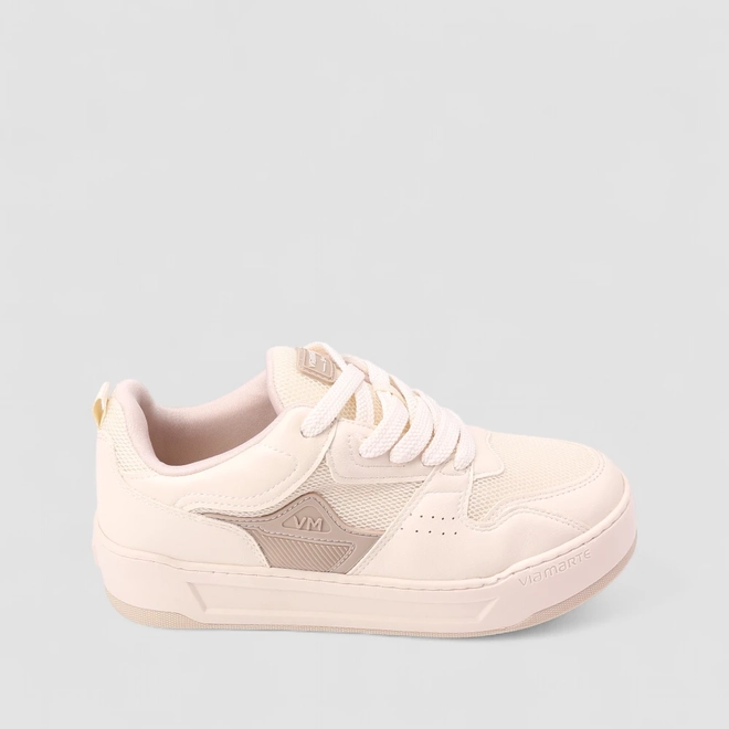 Tênis Casual Feminino Via Marte Mesh Marfim