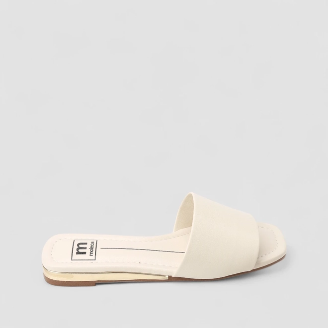 Rasteira Feminina Moleca Tira Larga Off-White