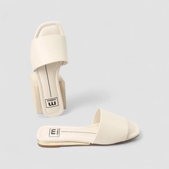 Rasteira Feminina Moleca Tira Larga Off-White