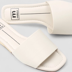 Rasteira Feminina Moleca Tira Larga Off-White