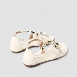 Sandália Feminina Beira Rio Detalhe Metalizado Off White