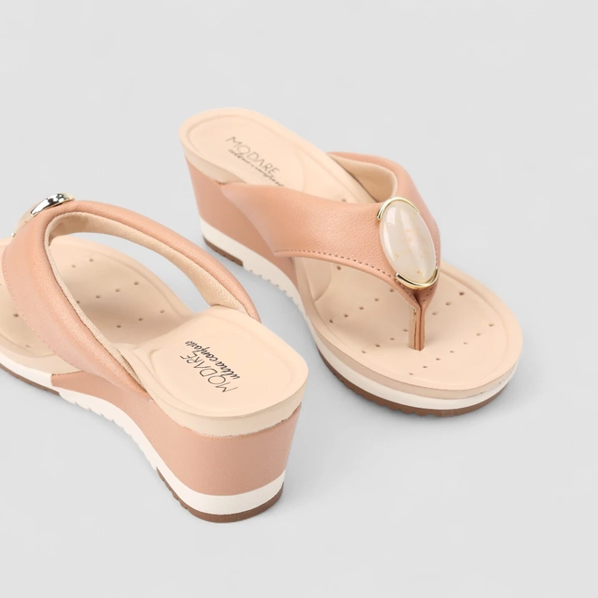 Tamanco Feminino Modare Ultraconforto Anabela Pedraria Nude