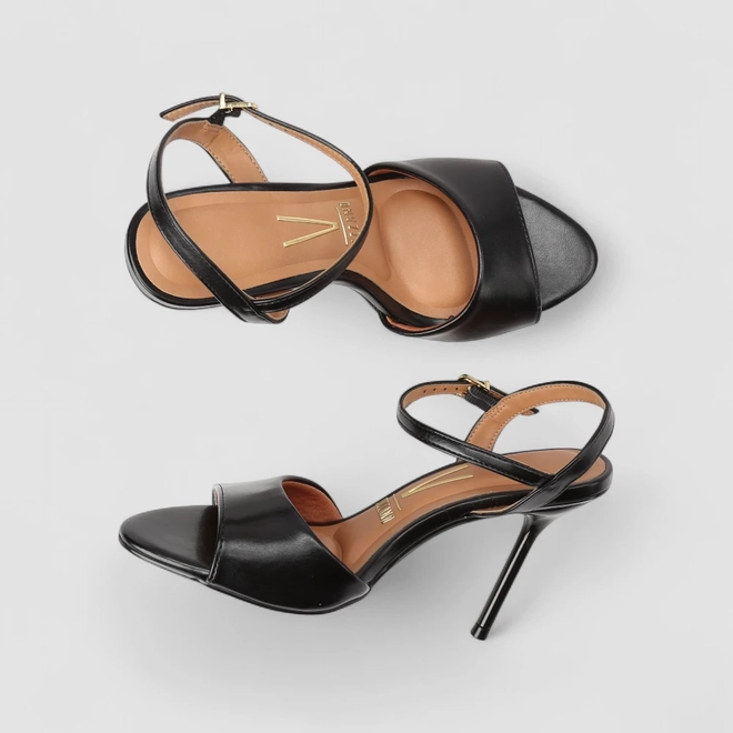 Sandália Feminina Vizzano Original Salto Fino Preto