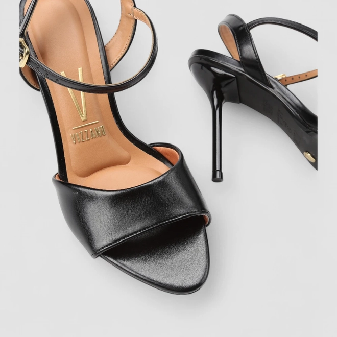 Sandália Feminina Vizzano Original Salto Fino Preto