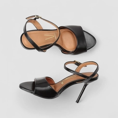 Sandália Feminina Vizzano Original Salto Fino Preto