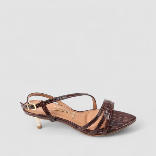 Sandália Feminina Vizzano Original Textura Croco Marrom
