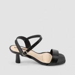 Sandália Feminina Moleca Salto Fino Tira Larga Preto