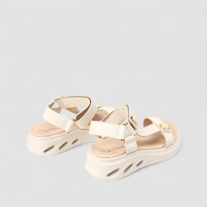 Sandália Feminina Modare Ultraconforto Detalhe Pedraria Off White