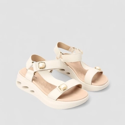 Sandália Feminina Modare Ultraconforto Detalhe Pedraria Off White
