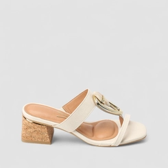 Tamanco Feminino Vizzano Pedraria Cortiça Off White