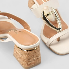 Tamanco Feminino Vizzano Pedraria Cortiça Off White