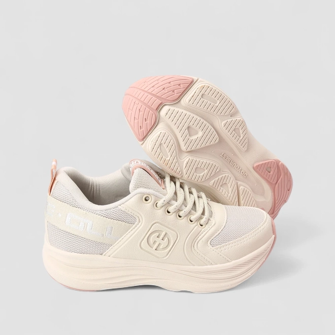 Tênis Casual Feminino Ollie Originals Mesh Bege
