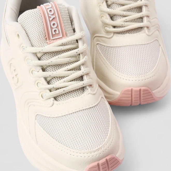 Tênis Casual Feminino Ollie Originals Mesh Bege