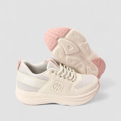 Tênis Casual Feminino Ollie Originals Mesh Bege