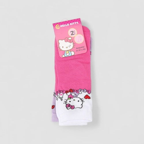 Kit Meia Infantil STZ Hello Kitty 2 Pares 27-30 Multicolor