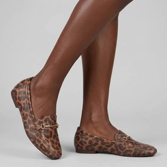 Mocassim Feminino Gabriela Animal Print Onça Detalhe Bridão Multicolor