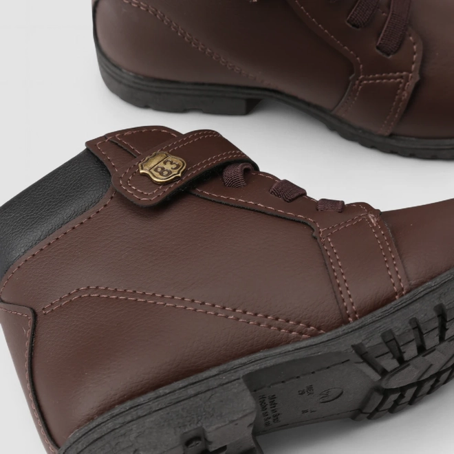 Bota Coturno Infantil Vertus Tira Contato Elástico Marrom