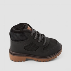 Bota Coturno Bebê Molekinho Elástico Peluciada Preto