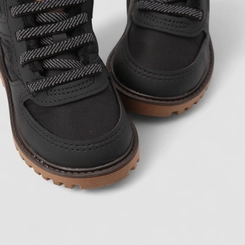 Bota Coturno Bebê Molekinho Elástico Peluciada Preto