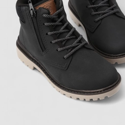 Bota Coturno Infantil Molekinho Tratorada Zíper Preto