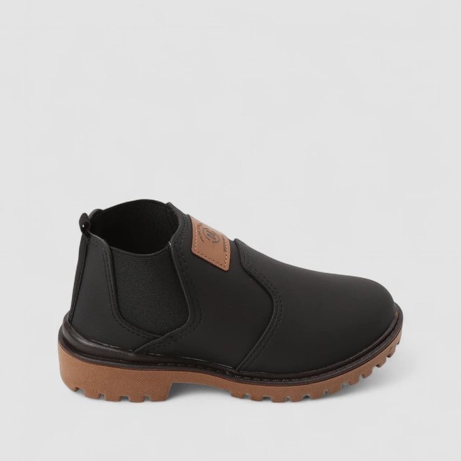 Bota Chelsea Infantil Molekinho Tratorado Preto