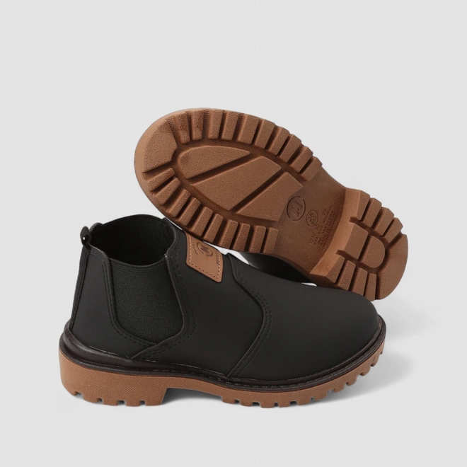 Bota Chelsea Infantil Molekinho Tratorado Preto