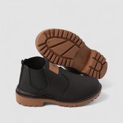 Bota Chelsea Infantil Molekinho Tratorado Preto